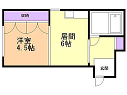 ドリームシティ本郷 1DKの間取図画像
