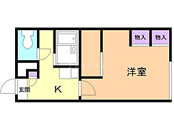レオパレスさくら白石 1Kの間取図画像