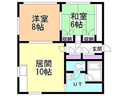 小塚ビル 2LDKの間取図画像