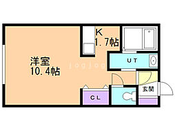 A・I南郷 1Kの間取図画像