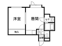 シンフォニックガーデン東札幌 1DKの間取図画像