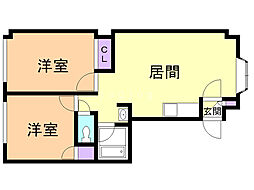 セトル南郷2 2DKの間取図画像