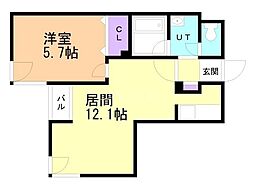 メゾンエクレーレ本郷通8丁目 1LDKの間取図画像