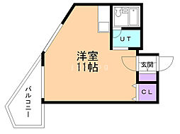 白石コート ワンルームの間取図画像