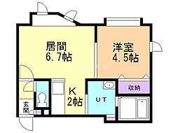 ブラン・ピエール2 1LDKの間取図画像