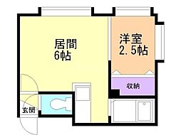 アークコート菊水 1DKの間取図画像