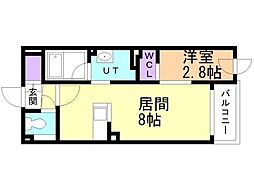 札幌市豊平区豊平一条4丁目マンション 1LDKの間取図画像
