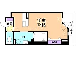 UURコート札幌南3条プレミアタワー ワンルームの間取図画像