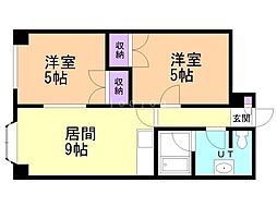 プラザイン南郷 2DKの間取図画像