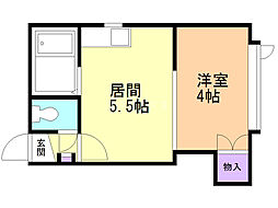 アーバンコート東札幌3A棟 1DKの間取図画像