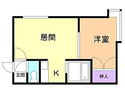 マインハイム 1LDKの間取図画像
