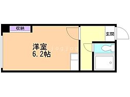 イーストヒル ワンルームの間取図画像