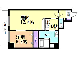 エステラ東札幌 1LDKの間取図画像