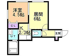 アンダンテ 1LDKの間取図画像