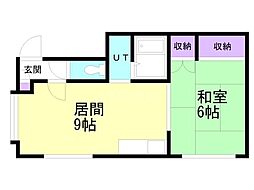 パークサイド南郷 1LDKの間取図画像