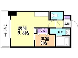 HF東札幌レジデンス 1LDKの間取図画像