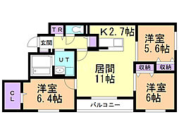 カーサ・コーモド 3LDKの間取図画像