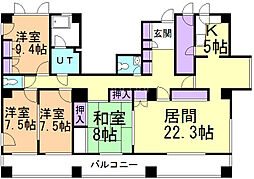 ラベンダー白石 4LDKの間取図画像