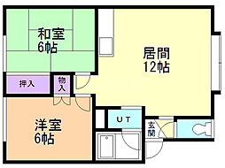 シャルマン3 2LDKの間取図画像