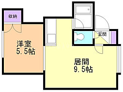ノヴァ1号 1LDKの間取図画像