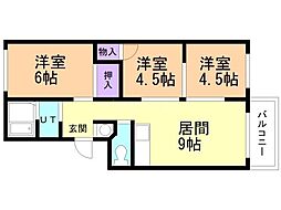 クレア栄通2号棟 3LDKの間取図画像
