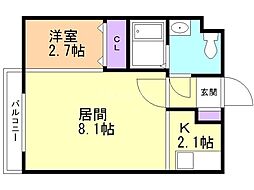 グランメール南郷14 1LDKの間取図画像
