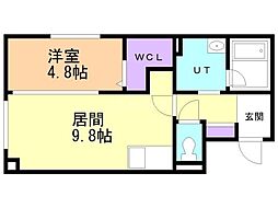 サンフレア 1LDKの間取図画像