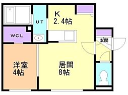 patio菊水 1LDKの間取図画像