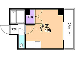 ヒルサイドシティ ワンルームの間取図画像