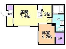 仮)南郷通14丁目北 MS 1LDKの間取図画像