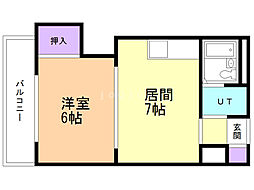 ステーションスクエア菊水 1DKの間取図画像