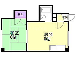 ジュネスパーク 1LDKの間取図画像