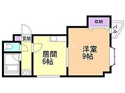 アーバンコート本郷 1LDKの間取図画像