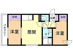 レガーロ白石 2DKの間取図画像