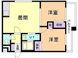 マンサーナ南郷 2LDKの間取図画像