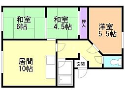 マンション進幹 3LDKの間取図画像