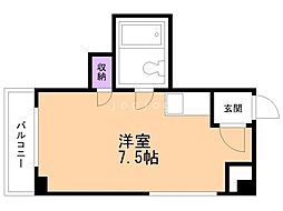 日勝ハウス ワンルームの間取図画像