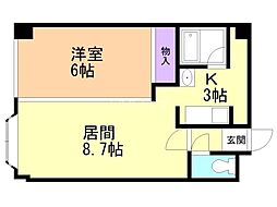 ロリエ菊水 1LDKの間取図画像