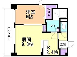 F008 1LDKの間取図画像