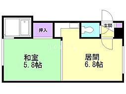 レジデンス高山 1DKの間取図画像