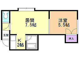 クレスト菊水元町 1LDKの間取図画像