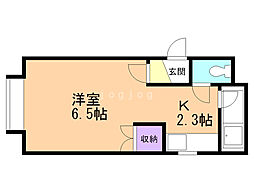 フォレストヒルズ東札幌 1Kの間取図画像