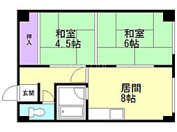 大塚ビル 2LDKの間取図画像