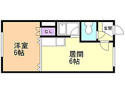 プロスパー10 1DKの間取図画像