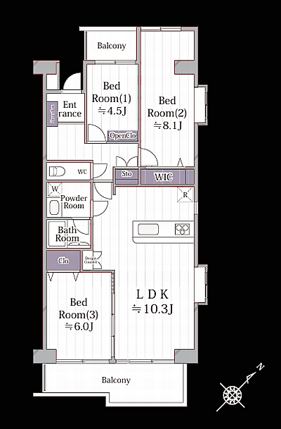 3LDK 間取り