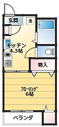 永和第10ビル 1Kの間取図画像
