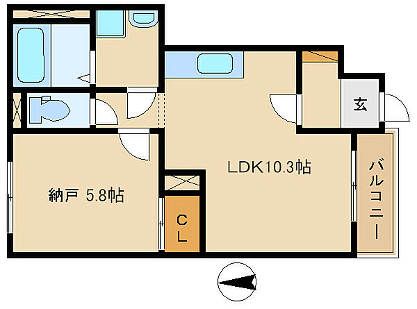 ディライトハウス宝殿 102｜兵庫県高砂市米田町米田(賃貸アパート1LDK・1階・40.39㎡)の写真 その2