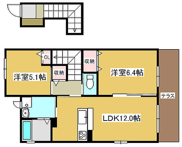 パルすずかけ 201｜兵庫県加東市藤田(賃貸アパート2LDK・2階・60.44㎡)の写真 その2