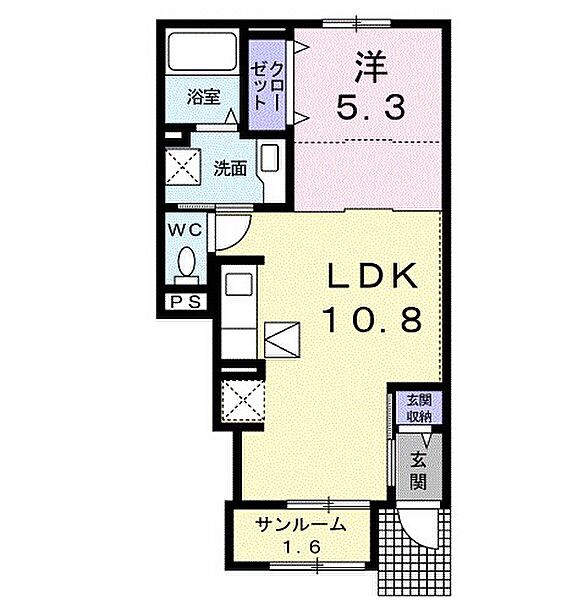 ＤＫ　ＳＥＬＥＣＴ　宝殿1 103｜兵庫県加古川市東神吉町西井ノ口(賃貸アパート1LDK・1階・40.02㎡)の写真 その2