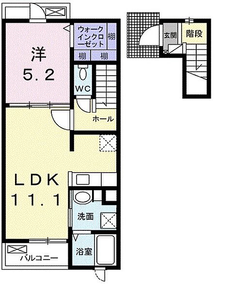 パル山崎 202｜兵庫県姫路市飾磨区山崎(賃貸アパート1LDK・2階・43.47㎡)の写真 その2